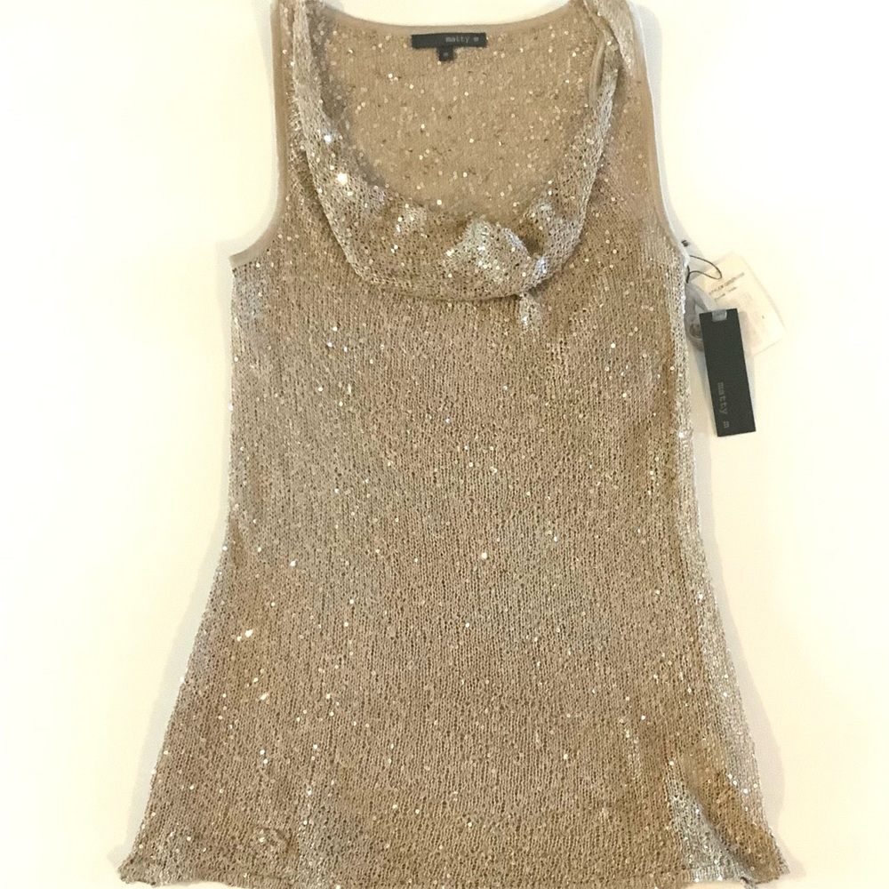 Matty M Gold Sequin Sleeveless Tunic